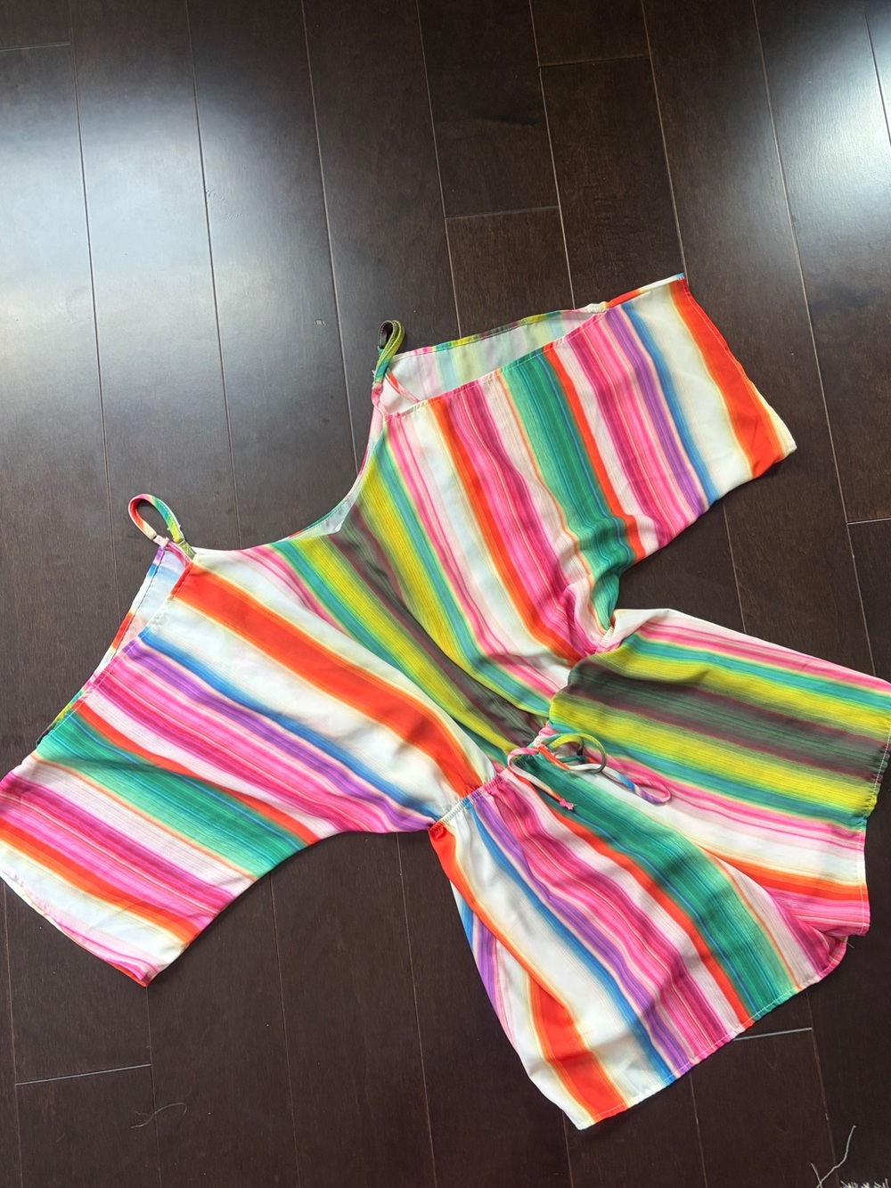 Design Lab Lord & Taylor Rainbow Striped Women’s Romper